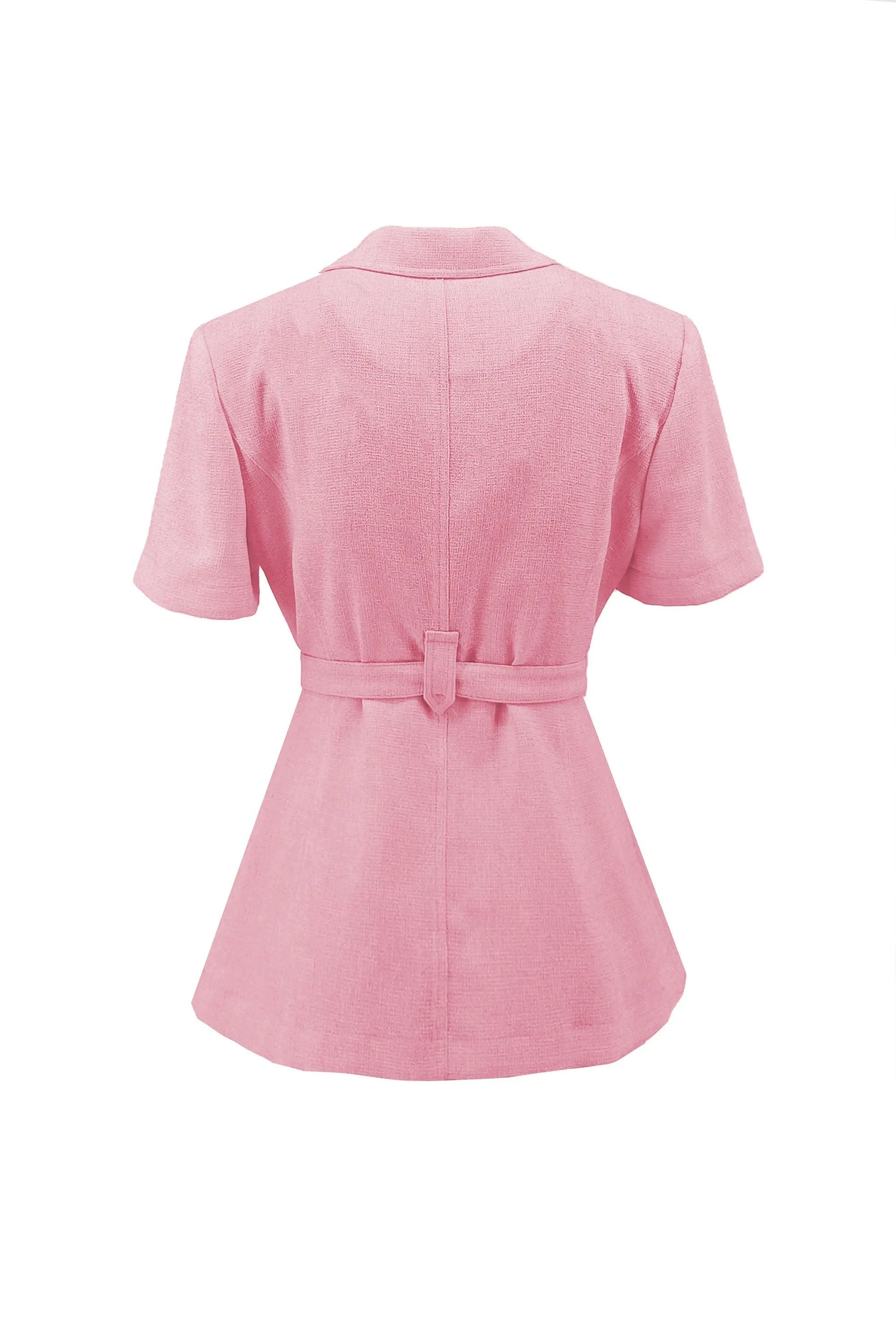Women’s Summer Intellectual High Rose Red Wide-Leg Suit. ULA